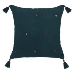 Coussin en gaze de coton brodé