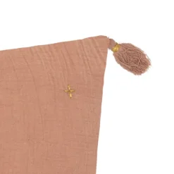 Coussin en gaze de coton brodé