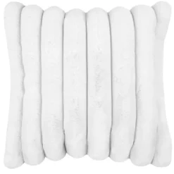 Coussin en imitation fourrure ultra douce à bandes
