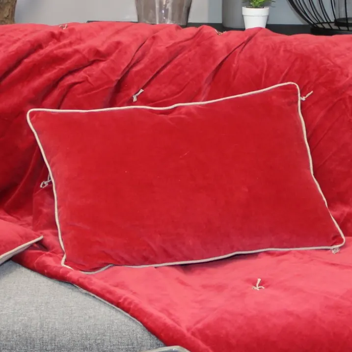 Coussin en velours réversible