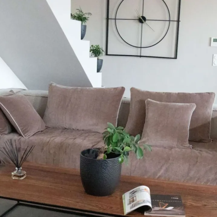 Coussin en velours réversible