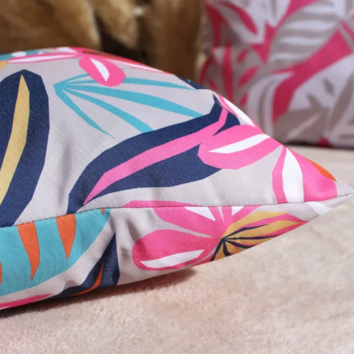 Coussin extérieur impression fleurie