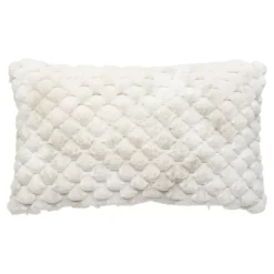 Coussin fausse fourrure Inuit effet tie and dye
