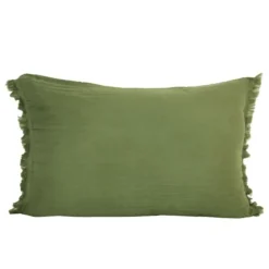 Coussin à franges en coton