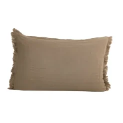 Coussin à franges en coton