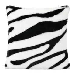 Coussin garni à motif zèbre avec dos en velours