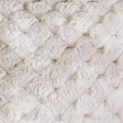 Coussin Imitation Fourrure avec Relief Géométrique