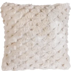 Coussin Imitation Fourrure avec Relief Géométrique