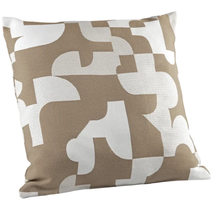 Coussin jacquard géométrique texturé rétro