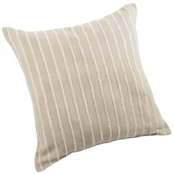 Coussin lin et coton rayures tuftées