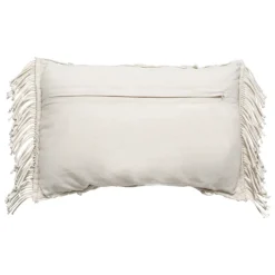 Coussin macramé à franges