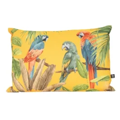 Coussin outdoor imprimé perroquets