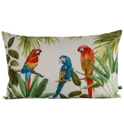 Coussin outdoor imprimé perroquets