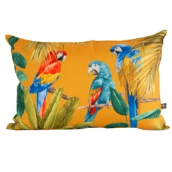 Coussin outdoor imprimé perroquets