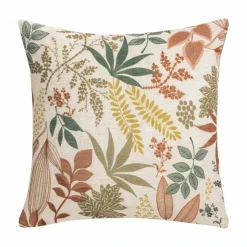 Coussin polylin imprimé feuillages