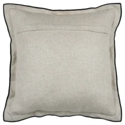 Coussinpoly-lin volant plat feston noir