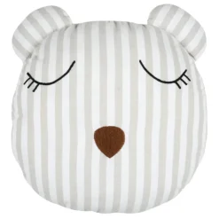 Coussin rayé en forme d'ours