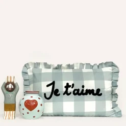 Coussin rectangulaire à carreaux 