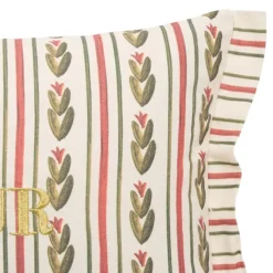 Coussin rectangulaire coton avec broderie Bonheur