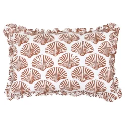 Coussin rectangulaire coton motif coquillage