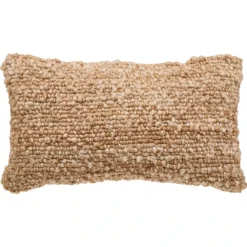 Coussin rectangulaire effet laine déhoussable