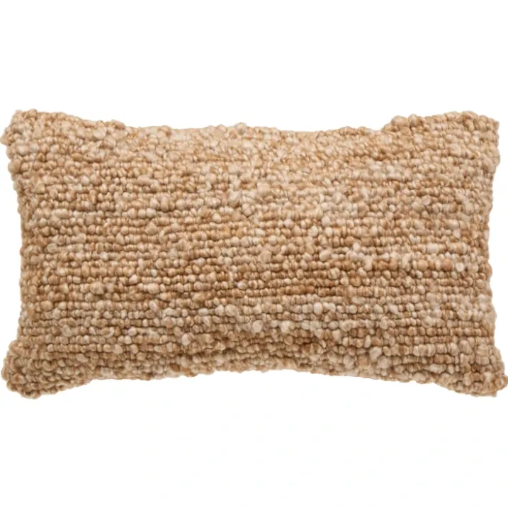 Coussin rectangulaire effet laine déhoussable