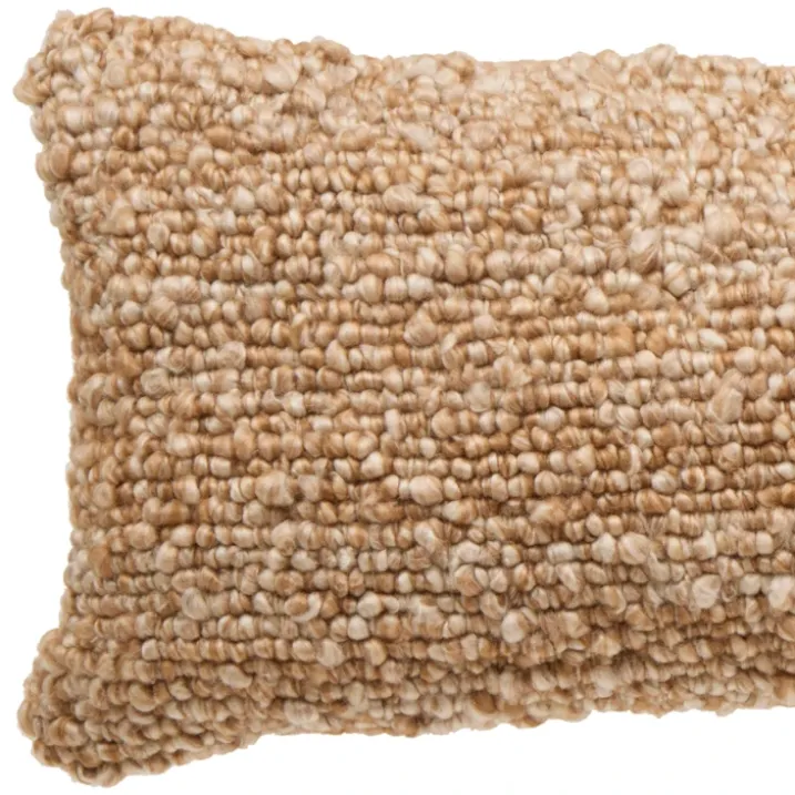 Coussin rectangulaire effet laine déhoussable