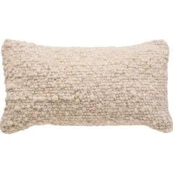 Coussin rectangulaire effet laine déhoussable