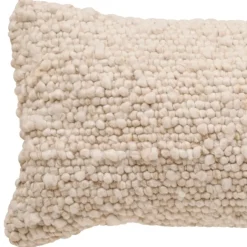 Coussin rectangulaire effet laine déhoussable