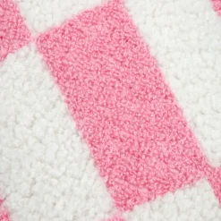 Coussin rectangulaire en bouclette à motif damier