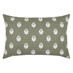 Coussin rectangulaire en coton à motif floral
