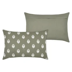 Coussin rectangulaire en coton à motif floral
