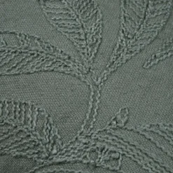Coussin rectangulaire en coton à feuillage brodé