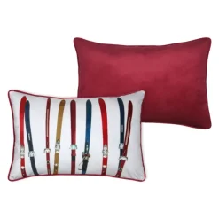 Coussin rectangulaire à motif skis vintage