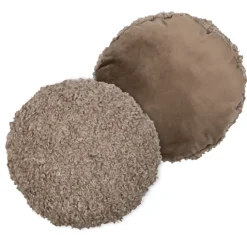 Coussin rond bouclette doudou