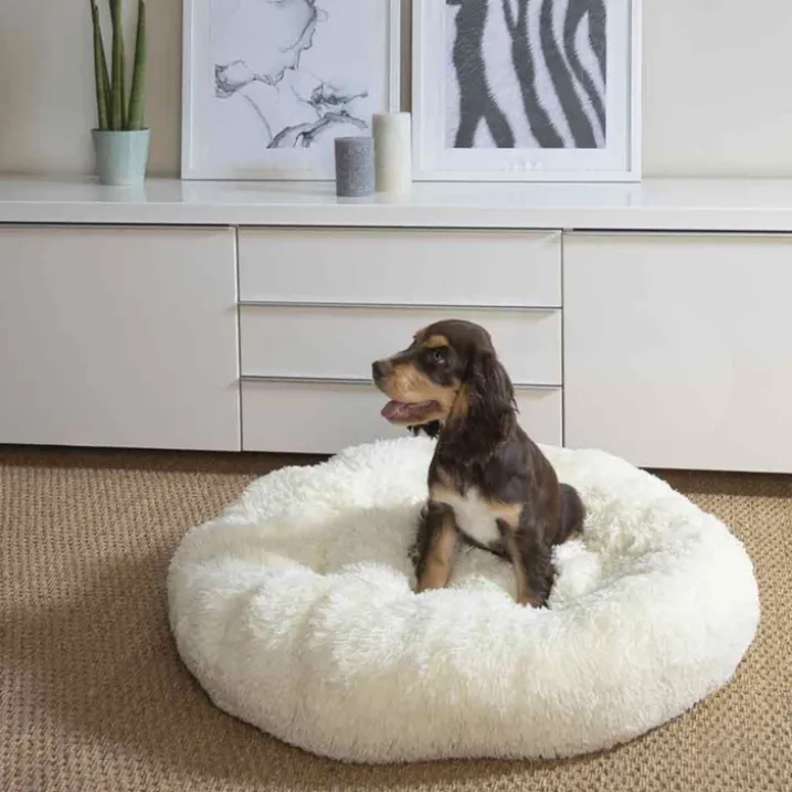 Coussin rond douillet pour chien et chat