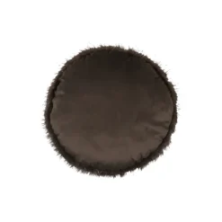 Coussin rond à poils longs