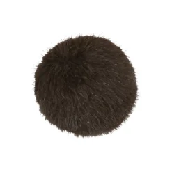 Coussin rond à poils longs