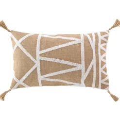Coussin uni avec jute