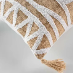 Coussin uni avec jute