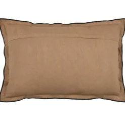 Coussin volant plat feston noir coton
