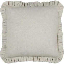Coussin à volants en coton et lin