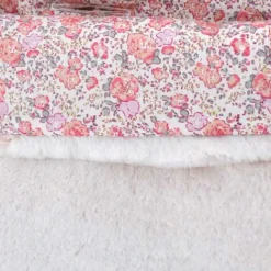 Couverture enfant en liberty et fausse fourrure