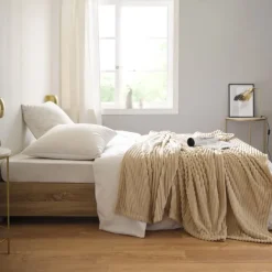 Couverture polaire à effet côtelé 3D