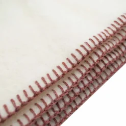 Couverture pure laine vierge naturelle finition point de cheval