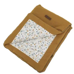 Couverture réversible pour bébé en double gaze de coton et jersey