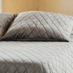 Couvre-Lit et Taies d'Oreiller en Velours Matelassé