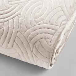 Couvre-lit 3 pièces matelassé velours + deux taies