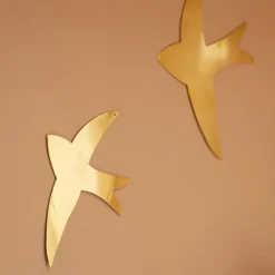 Déco murale hirondelle en laiton
