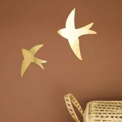 Déco murale hirondelle en laiton